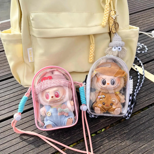 Labubu Protective Cover Labubu Sitting Party 17m Cotton Doll Shoulder Pain Bag Storage Bag Labubu Walking Bag Dustproof