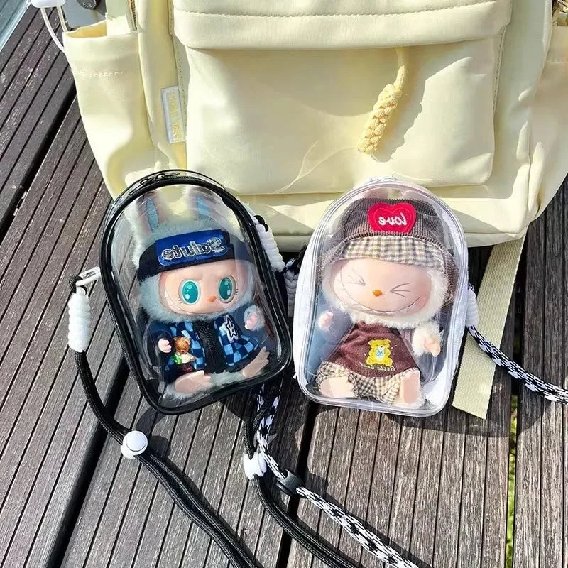 Labubu Protective Cover Labubu Sitting Party 17m Cotton Doll Shoulder Pain Bag Storage Bag Labubu Walking Bag Dustproof
